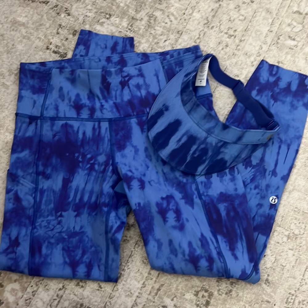 Lululemon sz8 pants and visor & scrunchie